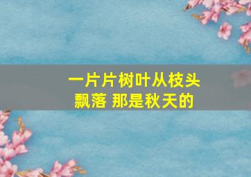 一片片树叶从枝头飘落 那是秋天的